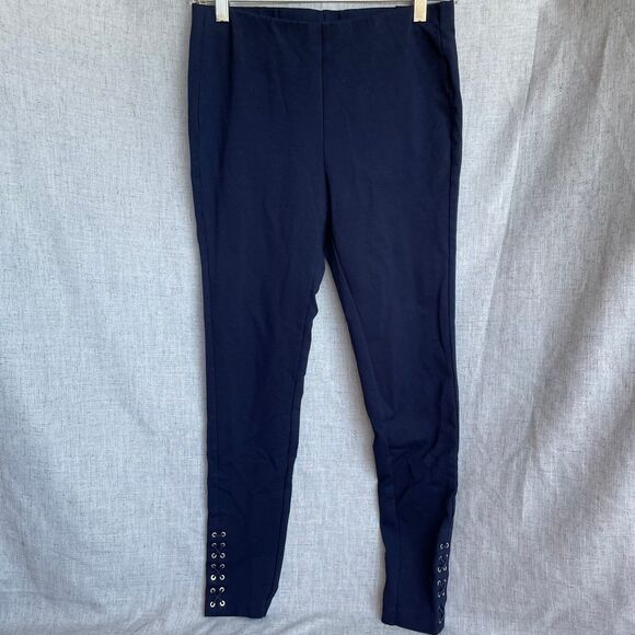 Lauren By‎ Ralph Lauren Navy Blue Leggings Lace Up Ankle Viscose Women's Small - Picture 7 of 7
